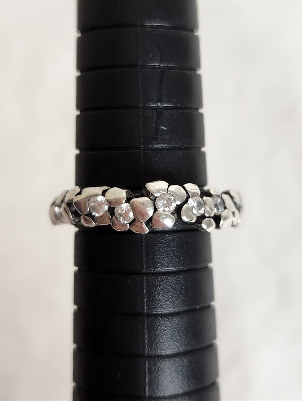 Italian Silver Rhinestone Ring - Picture 3 of 11